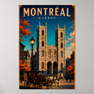 Póster ⛪ Montreal Quebec Viaje Retro 🇨🇦