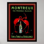 Póster Montreaux Anuncio de agua mineral Art Deco francés<br><div class="desc">Publicidad de Montreaux Eau Minerale Alcaline (agua mineral) 12 x 16</div>