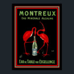 Póster Montreaux Anuncio de agua mineral Art Deco francés<br><div class="desc">Publicidad de Montreaux Eau Minerale Alcaline (agua mineral) 12 x 16</div>