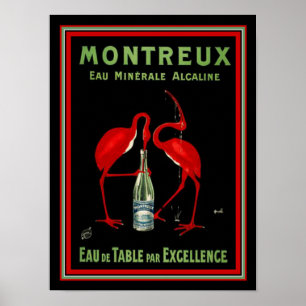 Póster Montreaux Anuncio de agua mineral Art Deco francés