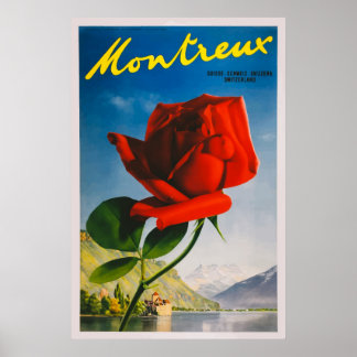 Póster Montreux Suiza Poster de Viajes Vintage