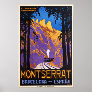 Póster MONTSERRAT Barcelona Viajes en rack de España