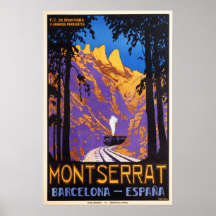 Póster MONTSERRAT Barcelona Viajes en rack España