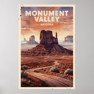 Póster Monument Valley Arizona Viajes Antiguos