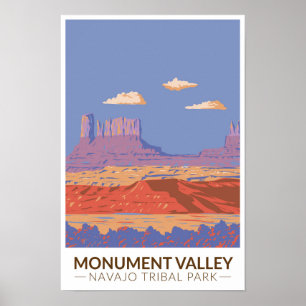 Póster Monument Valley Navajo Tribal Park Viaje Vintage