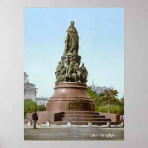 Póster Monumento a Catherine la Grande en San Petersburgo
