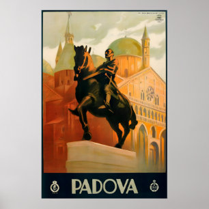 Póster Monumento a Gattamelata estatua Padova Italia años
