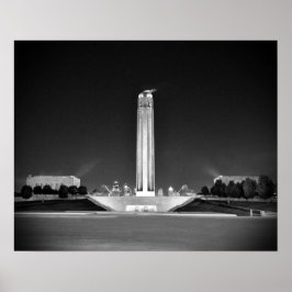 Póster Monumento a la Libertad, Kansas City, Missouri BW