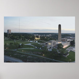 Póster Monumento a la Libertad y edificio BMA, Kansas Cit