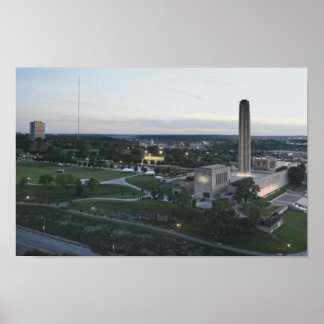 Póster Monumento a la Libertad y edificio BMA, Kansas Cit