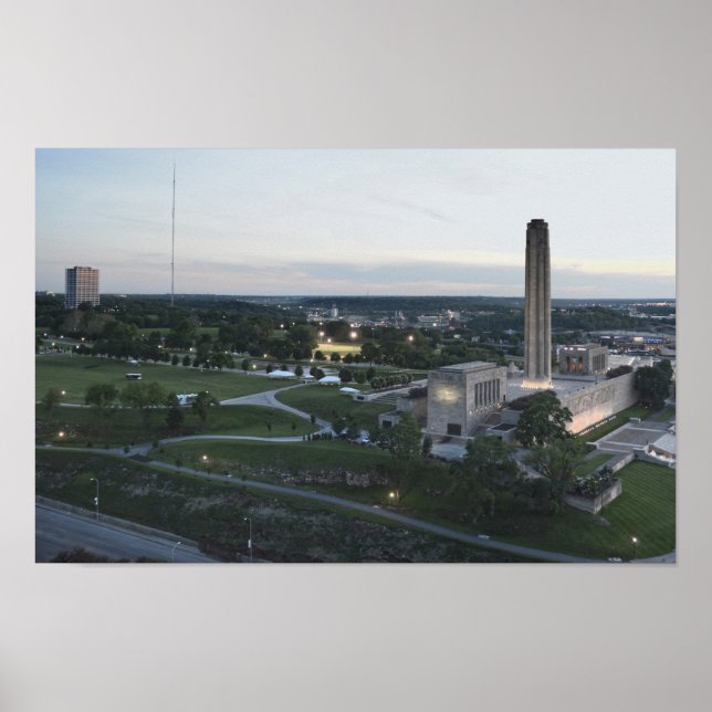 Póster Monumento a la Libertad y edificio BMA, Kansas Cit (Frente)