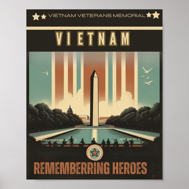Póster Monumento a los Veteranos de Vietnam - Washington, (Frente)