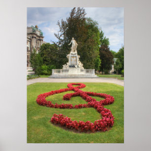Póster Monumento a Mozart en Burggarten Viena Austria
