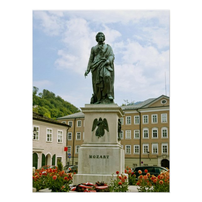 Póster Monumento a Mozart en Salzburgo, Austria (Anverso)