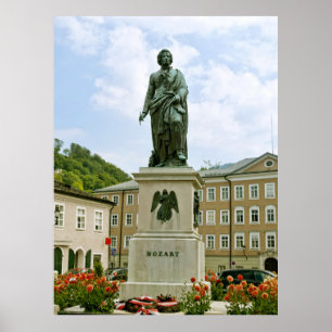 Póster Monumento a Mozart en Salzburgo, Austria