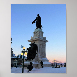 Póster Monumento a Samuel De Champlain, Quebec, Canadá