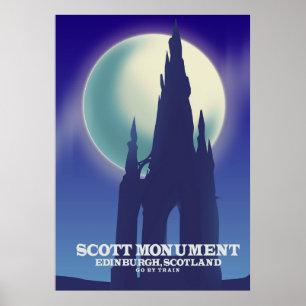 Póster Monumento a Scott, Edimburgo, Escocia