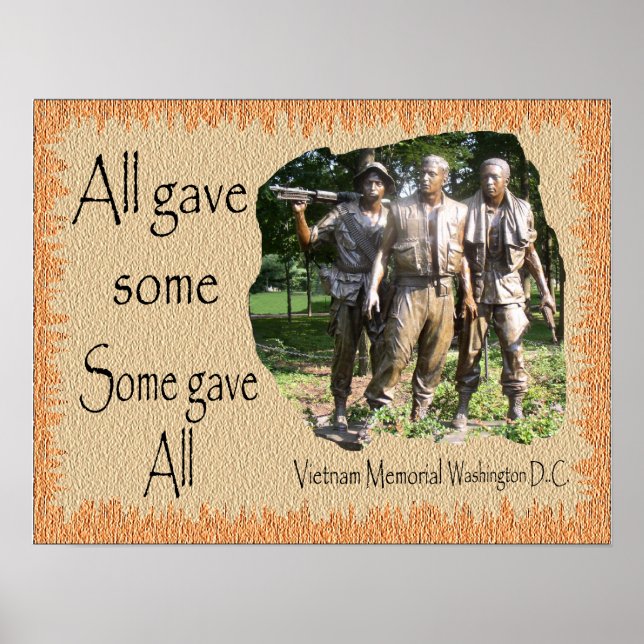 Póster Monumento a Vietnam de fondo (Frente)