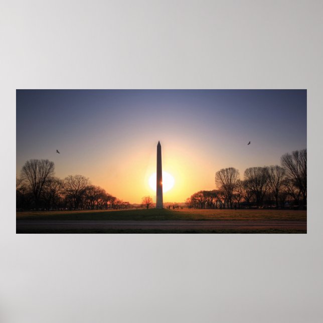 Póster Monumento a Washington al atardecer (Frente)