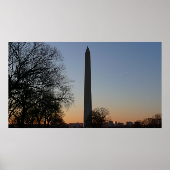 Póster Monumento a Washington al atardecer en DC (Frente)