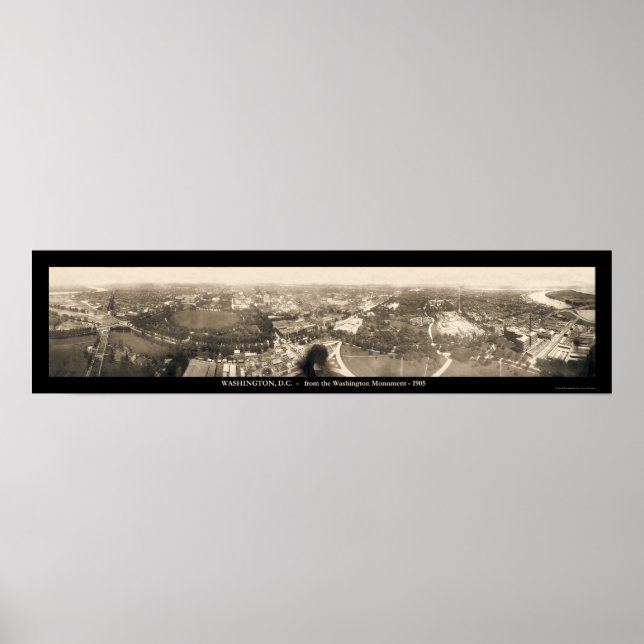 Póster Monumento a Washington DC Foto 1905 (Frente)