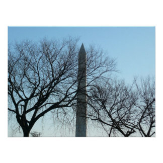 Póster Monumento a Washington en el paisaje invernal I