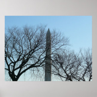 Póster Monumento a Washington en el paisaje invernal I