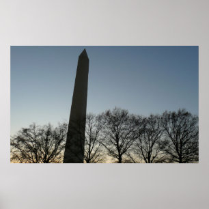Póster Monumento a Washington en el paisaje invernal II