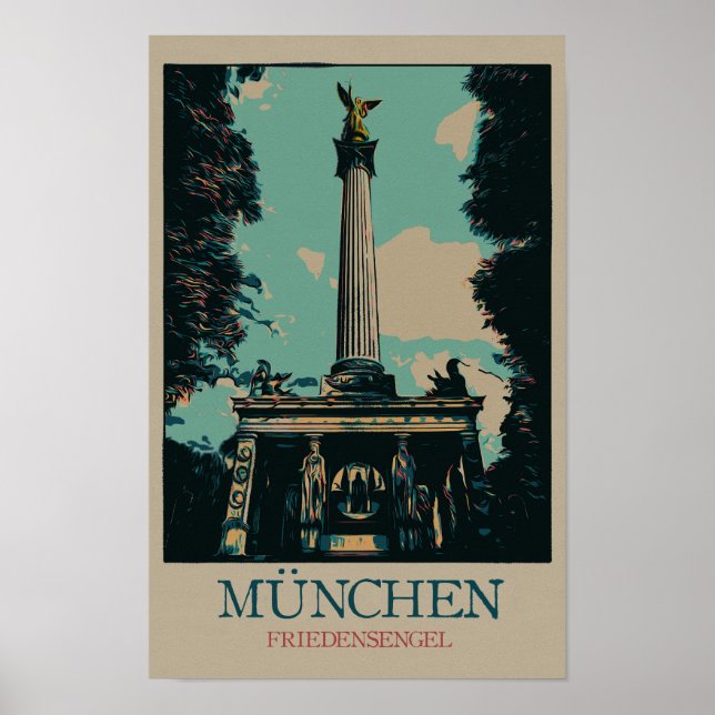 Póster Monumento al Ángel de la Paz, Munich, Alemania (Frente)