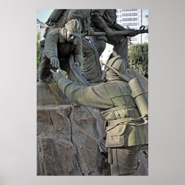 Póster Monumento al bombero "mantenga la línea" poster (Frente)