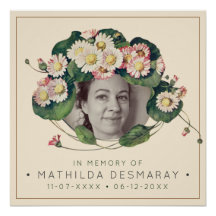 Monumento al personalizable Art Nouveau Daisies Ru