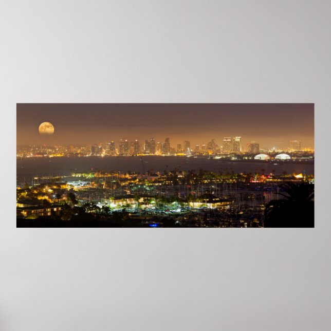 Póster Monumento al Skyline de San Diego (Frente)