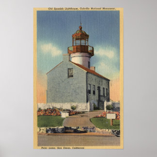 Póster Monumento Cabrillo Nat'l, Faro Point Loma