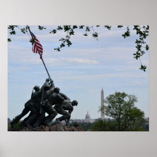 Póster Monumento conmemorativo a los marines de Iwo Jima