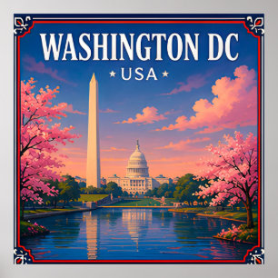 Póster 🏛️ Monumento de Washington DC Recuerdo de la Capi