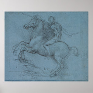 Póster Monumento Ecuestre (estudio) de Leonardo da Vinci
