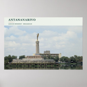 Póster Monumento junto al lago de Antananarivo