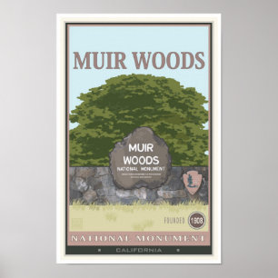 Póster Monumento nacional 2 de maderas de Muir
