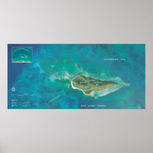 Póster Monumento nacional al arrecife de la isla Buck