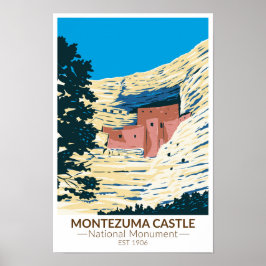 Póster Monumento nacional al castillo de Montezuma