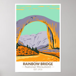 Póster Monumento nacional al puente arco iris Utah Vintag