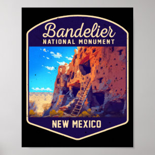 Póster monumento nacional bandelier nuevo méxico senderis