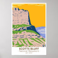 Monumento Nacional Bluff de Escocia Vintage Nebras