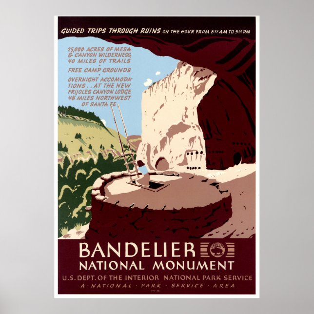 Póster Monumento nacional de Bandelier (Frente)