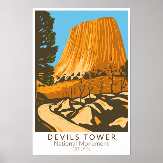 Póster Monumento Nacional de la Torre de los Devils Wyomi (Frente)