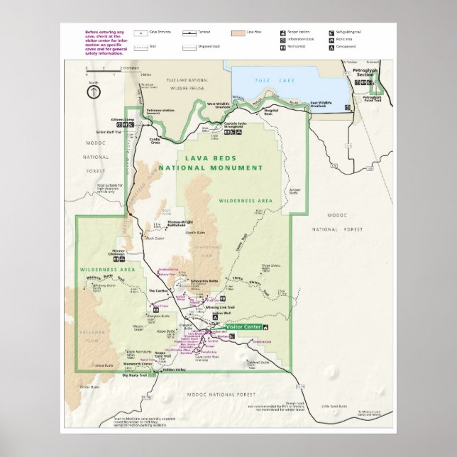 Póster Monumento nacional de las camas de lava (Frente)