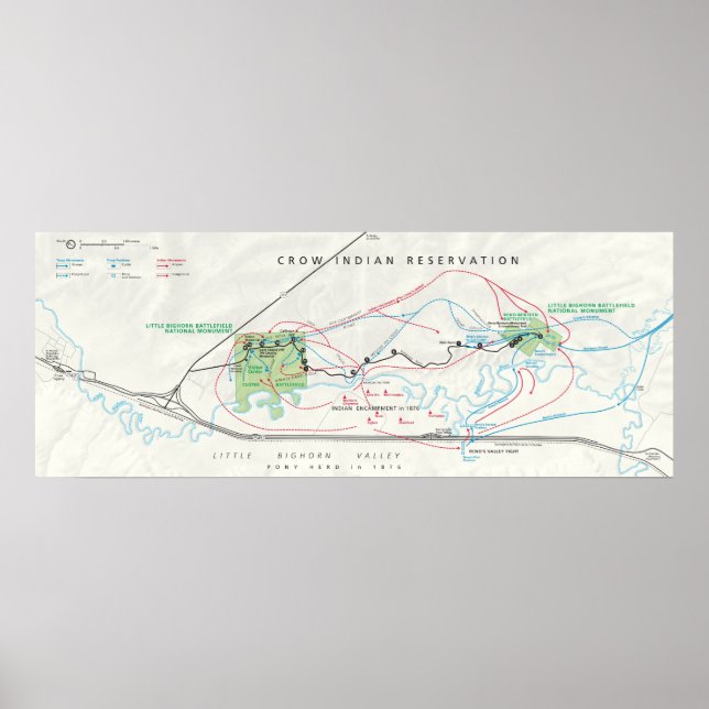 Póster Monumento nacional de Little Bighorn Battlefield (Frente)