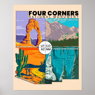 Póster Monumento Nacional de los Cuatro Esquinas con Parq