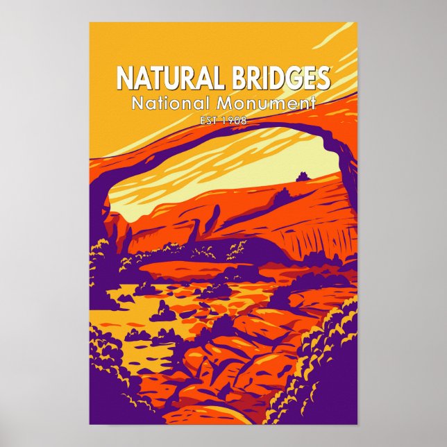 Póster Monumento nacional de puentes naturales Utah Vinta (Frente)