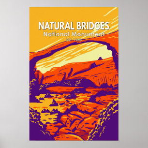 Póster Monumento nacional de puentes naturales Utah Vinta